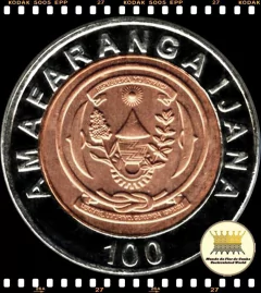 Km 32 Ruanda 100 Francs 2007 XFC Bimetálica # Texto grande com espaço estreito ®