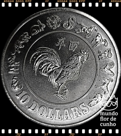 Km 20 Singapura (Cingapura) 10 Dollars 1981 XFC Muito Escassa # Série Anos Lunares - Ano do Galo ©