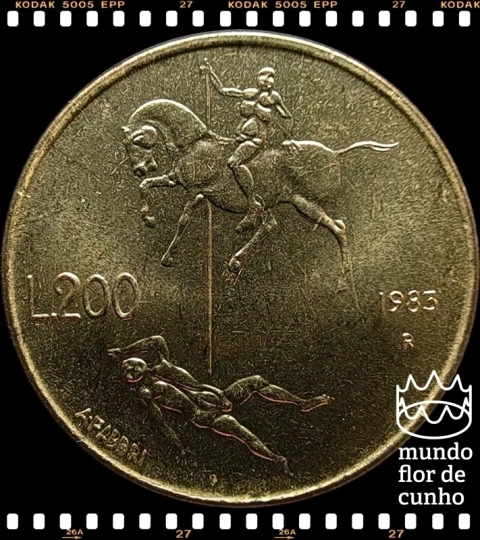 Km 152 San Marino 200 Lire 1983 R XFC Escassa # Série Ameaça de Guerra Nuclear - Luta do Homem Contra o Próprio Homem © - comprar online