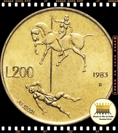 Km 152 San Marino 200 Lire 1983 R XFC Escassa # Série Ameaça de Guerra Nuclear - Luta do Homem Contra o Próprio Homem ©