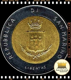 Km 153 San Marino 500 Lire 1983 R XFC Bimetálica Escassa # Série Ameaça de Guerra Nuclear - O Apocalipse © - comprar online
