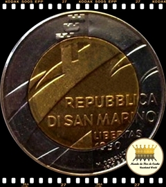 Km 256 San Marino 500 Lire 1990 R XFC Bimetálica # Série 1600º Aniversário de San Marino - A República e o Mundo © - comprar online