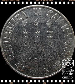 Km 46 San Marino 100 Lire 1975 R XFC # 2ª Série Animais - Gato e Cachorro © na internet