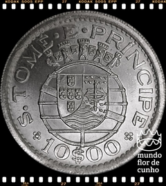 Km 14 São Tomé & Príncipe 10 Escudos 1951 XFC Prata Muito Escassa Apenas 40.000 Moedas Cunhadas ©
