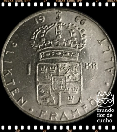 Km 826 Suécia 1 Krona 1966u FC Prata ©