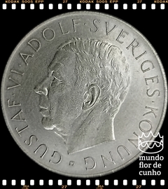 Km 828 Suécia 5 Kronor 1952u XFC Prata # 70° Aniversário do Nascimento de Gustaf VI ©