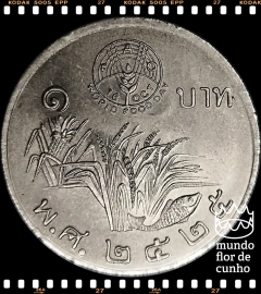 Km 157 Tailândia 1 Baht BE 2525 (1982) XFC F.A.O. (FAO) ©
