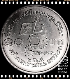 Km 162 Tailândia 10 Baht BE 2525 (1982) FC Muito Escassa # 75° Aniversário dos Escoteiros ©