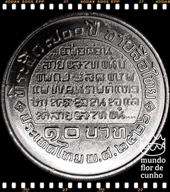 Km 165 Tailândia 10 Baht BE 2526 (1983) XFC Escassa # 700° aniversário do Alfabeto Tailandês ©