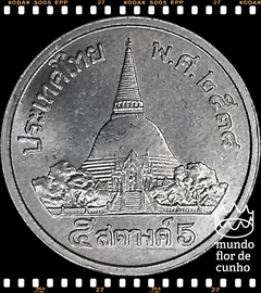Km 208 Tailândia 5 Satang BE 2534 (1991) XFC Muito Escassa # Rama IX ©