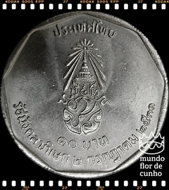Km 212 Tailândia 10 Baht BE 2531 (1988) XFC Escassa # 42° Aniversário do Reinado de Rama IX © - comprar online