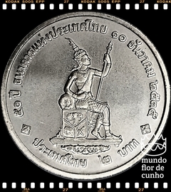 Km 277 Tailândia 2 Baht BE 2535 (1992) XFC # 50° Aniversário do Banco da Tailândia ©