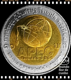 Km 400 Tailândia 10 Baht BE 2546 (2003) XFC Bimetálica # 11º Cúpula da APEC ©