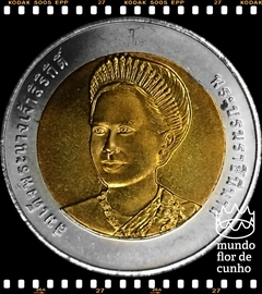 Km 412 Tailândia 10 Baht BE 2547 (2004) XFC Bimetálica # 72º aniversário da Rainha Sirikit ©