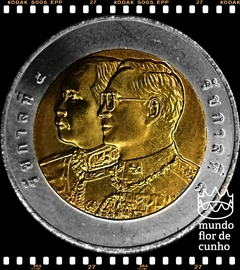 Km 416 Tailândia 10 Baht BE 2548 (2006) XFC Bimetálica # 100° Aniversário do Departamento de Transporte do Exercito © - comprar online