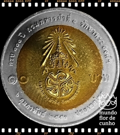 Km 425 Tailândia 10 Baht BE 2550 (2007) XFC Bimetálica # 100° Aniversário do Exército Real Montado © - comprar online
