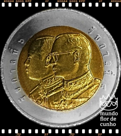 Km 425 Tailândia 10 Baht BE 2550 (2007) XFC Bimetálica # 100° Aniversário do Exército Real Montado ©