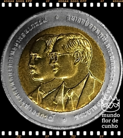 Km 426 Tailândia 10 Baht BE 2550 (2007) XFC Bimetálica # 100° Aniversário do Primeiro Banco Comercial Tailândes ©