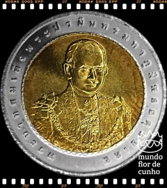 Km 428 Tailândia 10 Baht BE 2547 (2004) XFC Bimetálica # 72° Aniversário da Secretaria do Gabinete © - comprar online