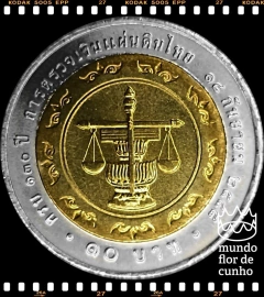 Km 430 Tailândia 10 Baht BE 2548 (2005) XFC Bimetálica # 130° Aniversário de Fiscalização Orçamental ©