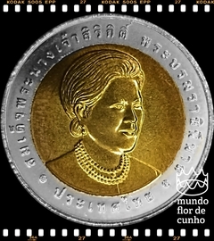 Km 433 Tailândia 10 Baht BE 2550 (2007) XFC Bimetálica # Prêmio de Segurança Alimentar dado pela OMS © - comprar online