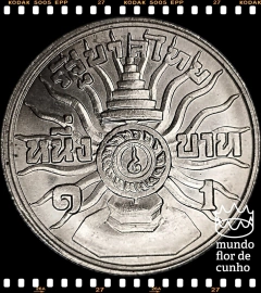Km 85 Tailândia 1 Baht ND (1963) # 36° Aniversário de Nascimento do Rama IX ©