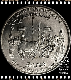 Km 96 Tailândia 1 Baht BE 2515 (1972) FC F.A.O. (FAO) # Cerimônia de Plantio ©