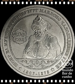 Km 16 Tajiquistão 1 Somoni 2007(sp) XFC Muito Escassa # 800° aniversário do nascimento de Jalaluddin Rumi ©