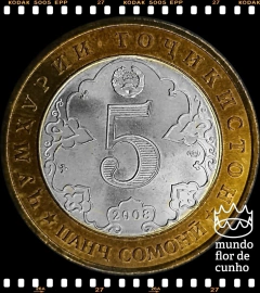 Km 17 Tajiquistão 5 Somoni 2008 XFC Bimetálica Muito Escassa # 1150° Aniversário da Fundação da Literatura Persa © - comprar online