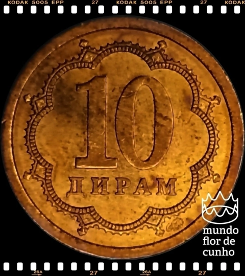 Km 3.2 Tajiquistão 10 Drams 2006(sp) FC ©