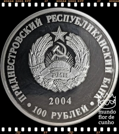 Km 47 Transnístria 100 Rublei 2004 XFC Prooflike Prata Rara # Série Notáveis da Transnístria: YakimGrosul © - comprar online