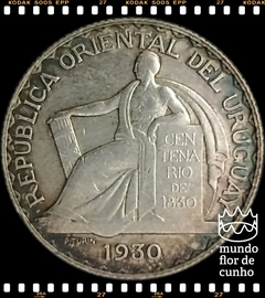 Km 26 Uruguai 20 Centesimos 1930(a) SOB Prata # 100° Aniversário da Constituição do Uruguai © na internet