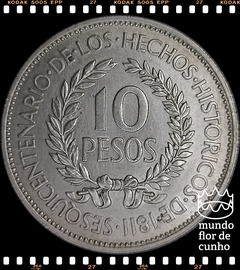 Km 43 Uruguai 10 Pesos 1961(l) FC Prata # Sesquicentenário da Revolução Contra a Espanha © - comprar online