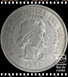 Km 43 Uruguai 10 Pesos 1961(l) FC Prata # Sesquicentenário da Revolução Contra a Espanha ©