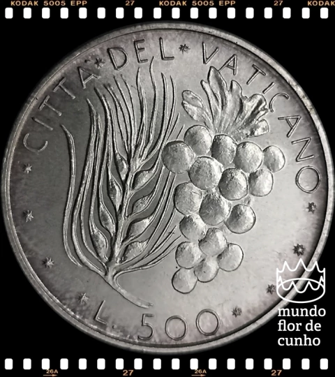 Km 123 Vaticano 500 Lire 1972 FC Prata Escassa # Paulo VI © - comprar online