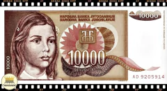 P116 Iugoslávia 10000 Dinara (Nós Temos Mais de Uma Data e/ou Assinatura # Favor Escolher uma Data e/ou Assinatura Abaixo e o Estado de Conservação) P116a P116ar