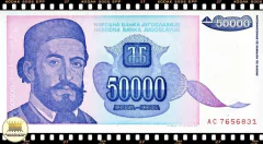 P130a Iugoslávia 50000 Dinara 1993 FE