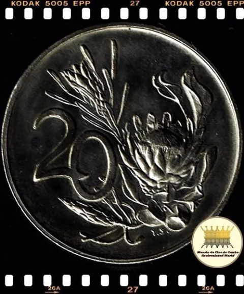 .Km 86 Africa do Sul 20 Cents 1973 XFC Rara