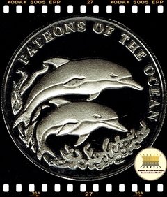 Km 90 Zâmbia 1000 Kwacha 2001 XFC Proof Muito Escassa # Seres do Oceano ®