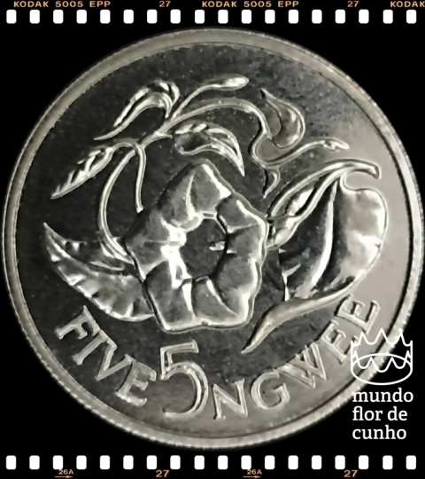 Km 11 Zâmbia 5 Ngwee 1978 Proof Escassa ® - comprar online