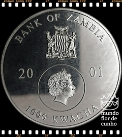 Km 88 Zâmbia 1000 Kwacha 2001 Proof Muito Escassa # Seres do Oceano © na internet