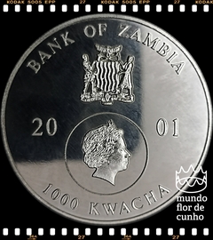 Km 90 Zâmbia 1000 Kwacha 2001 Proof Muito Escassa # Seres do Oceano © na internet