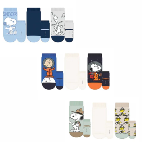 KIT COM 3 PARES DE MEIA MASC BEBE RN 13/16 SNOOPY 62 CIA DA MEIA - 25530 - comprar online