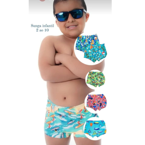 SUNGA INF MASC 4 ao 10 ESTAMPADO FATTALY - 23947