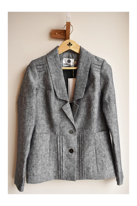 SACO BRANCO - 100% LINO - Negro Melange - comprar online