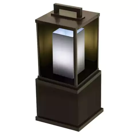 Balizador Retrô 70x32x32cm Metal e Vidro Metaldomado 5631G