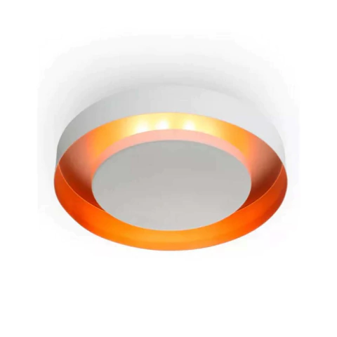 Plafon Itamonte Eclipse Redondo 50x8cm 3046/50G9 Branco Texturizado