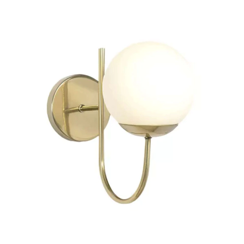 Arandela Sole Curve Haste Simples 30x15x30cm Metal e Vidro Metaldomado 6073