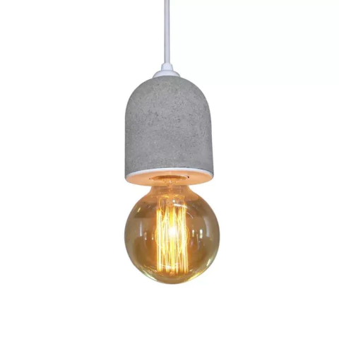 Pendente Stone Cut 9x12cm Metal e Concreto Metaldomado 5600