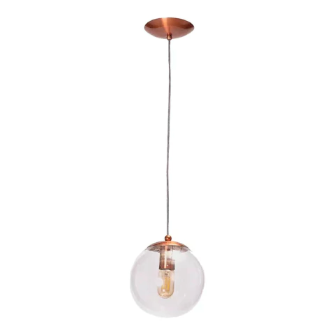 Pendente Esfera Cristal 20cm Aluminio e Vidro Madelustre 2784/94_4m